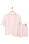 Pj Salvage T-shirt & Boxer Shorts Pajamas In Pink