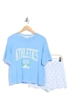 Pj Salvage T-shirt & Boxer Shorts Pajamas In Blue