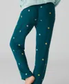 Pj Salvage Take It Easy Embroidered Waffle Knit Lounge Pants In Blue