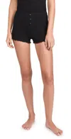 Pj Salvage Textured Essentials Ribbed Knit Shorts In Black