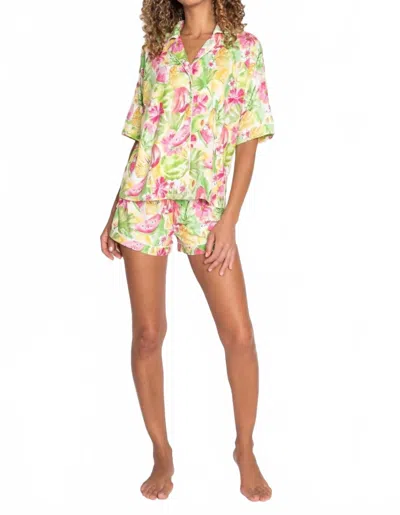 Pj Salvage That's Bananas Fruits Print Short Pajama Set In Yellow In Multi