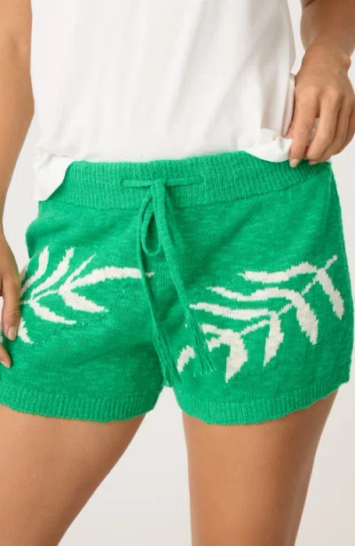 Pj Salvage The Beachcomber Leaf Jacquard Sweater Knit Pajama Shorts