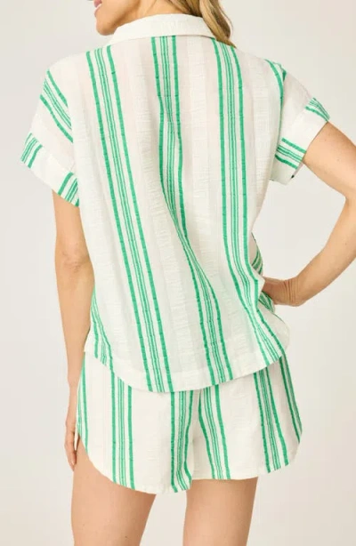 Pj Salvage The Beachcomber Stripe Puckered Gauze Pajama Shirt