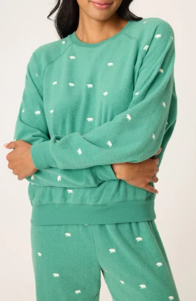 Pj Salvage The Outsider Fleece Pajamas Top In Green