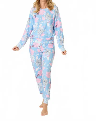 Pj Salvage Tropic Garden Pajama Set In Bright Blue In Multi