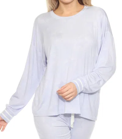 Pj Salvage Twinkle Star Long Sleeve Lounge Top In Blue Mist
