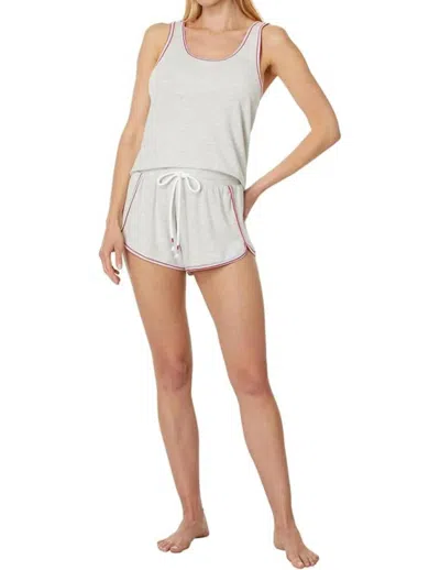 Pj Salvage Two Piece Tank And Short Set In Heathered Cloud In Neutral