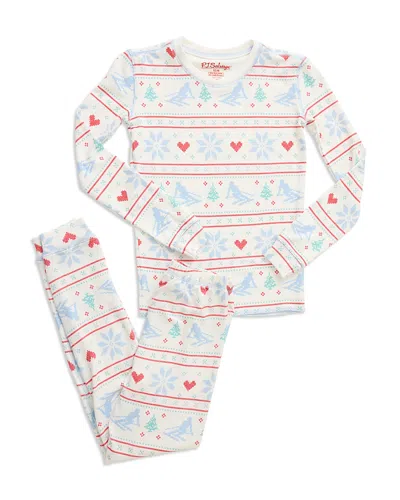 Pj Salvage Unisex Apres All Day Pajama Set - Little Kid, Big Kid In Ivory