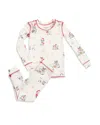Pj Salvage Unisex Candy Cane Lane Pajama Set - Little Kid, Big Kid In Ivory
