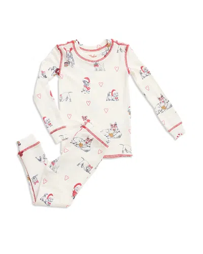 Pj Salvage Unisex Candy Cane Lane Pajama Set - Little Kid, Big Kid In Ivory