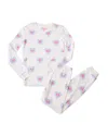 Pj Salvage Unisex Peace & Love Pajama Set - Little Kid, Big Kid In Ivory