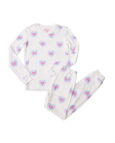 Pj Salvage Unisex Peace & Love Pajama Set - Little Kid, Big Kid In Ivory