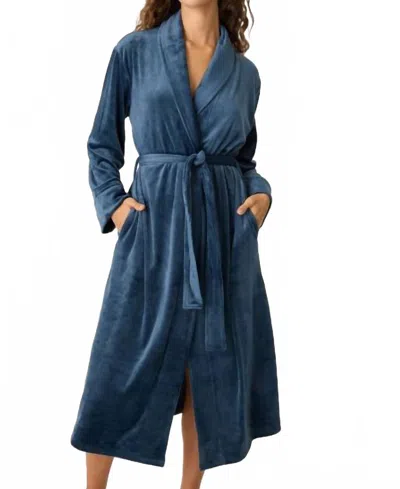Pj Salvage Velvety Velour Robe In Navy In Blue