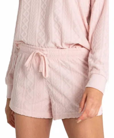 Pj Salvage Very Terry Cable Shorts In Pink Tint