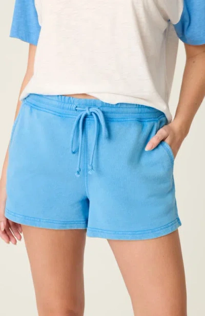 Pj Salvage Washed Away Cotton French Terry Short Pajama Bottoms In Blue