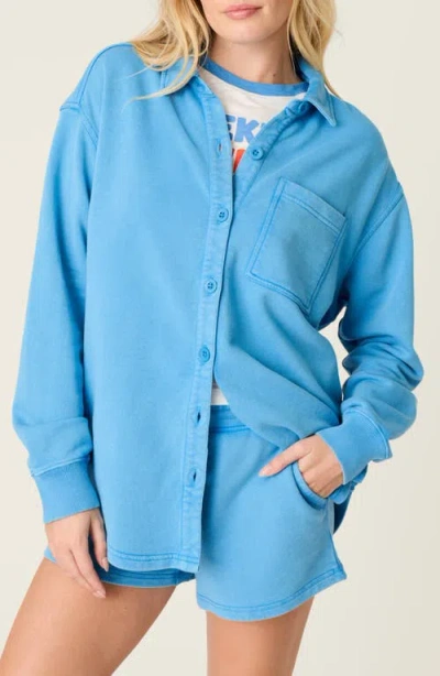 Pj Salvage Washed Away Pajama Shirt Jacket In Blue