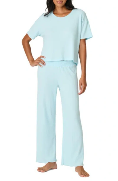Pj Salvage Weekend Waffles Rib Pajamas In Blue