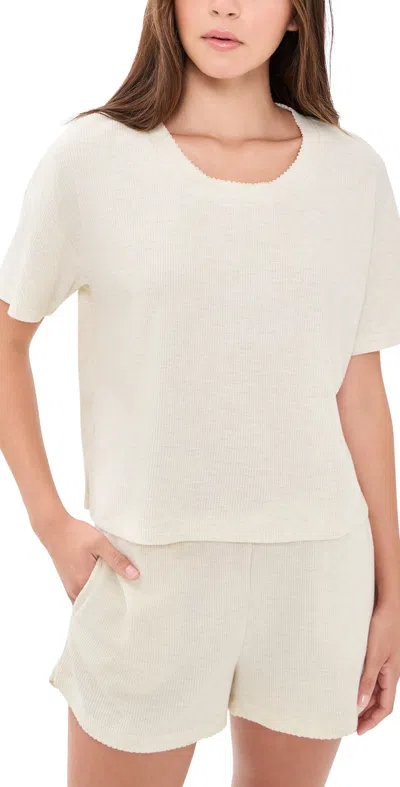 Pj Salvage Weekend Waffles Top Light Oatmeal In Neutral