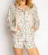 Pj Salvage Wild About You Hoody Top In Oatmeal In White