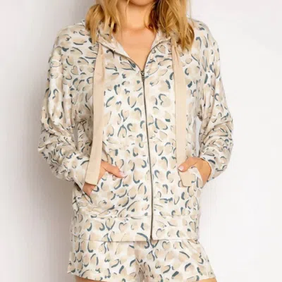Shop Pj Salvage Wild About You Hoodie In Oatmeal In White