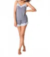 Pj Salvage Wild Dreams Modal & Lace Pajama Set In Charcoal In Gray