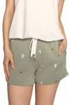 Pj Salvage Wild Lands Lounge Short In Light Olive In White