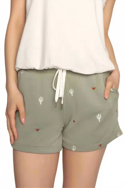 Pj Salvage Wild Lands Lounge Short In Light Olive In White