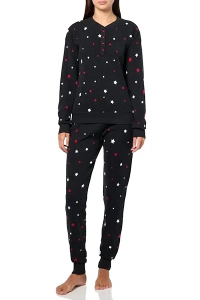 Pj Salvage Winter Pajama 4-piece Gift Set In Black