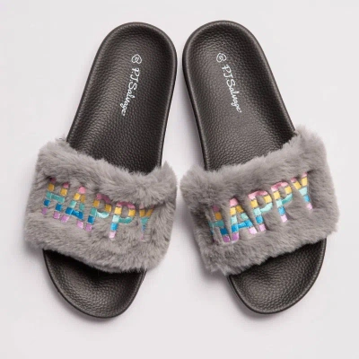 Pj Salvage Women's Fuzz Feet Slippers In Grey