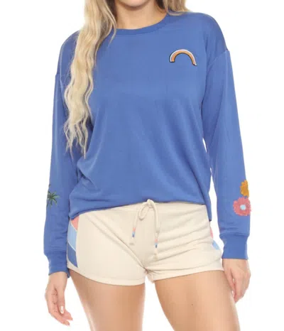 Pj Salvage Women's Lazy Daisy Top In Royal Blue