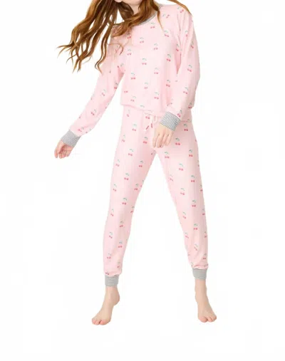PJ SALVAGE WOMEN'S LIFE IS SWEET CHERRY TOP IN PINK
