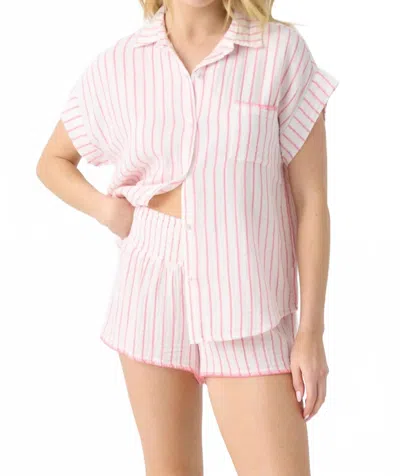 Pj Salvage Women's Live In The Moment Stripe Pj Set In Pink
