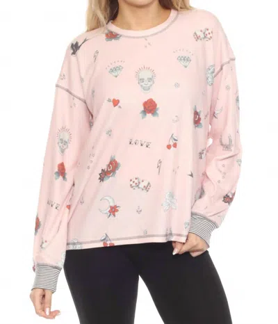 Pj Salvage Women's Livin On The Edge Top In Pink Mist In Multi