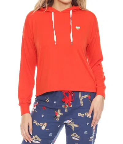 Pj Salvage Women's Retro Heart Long Sleeve Hoodie In Fire Red