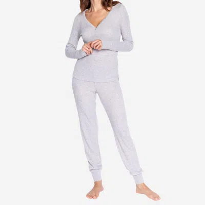 Pj Salvage Women's Ribbed Jersey Jogger In Heather Grey In White