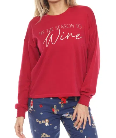 Pj Salvage Women's Tis The Season To Wine Top In Crimson Red