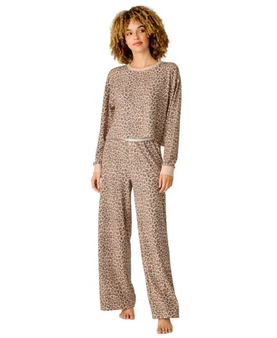 Pj Salvage Women's Waffle-knit Boyfriend Boxer Long-sleeve Top And Pants, 2-piece Set In Smoke Gray