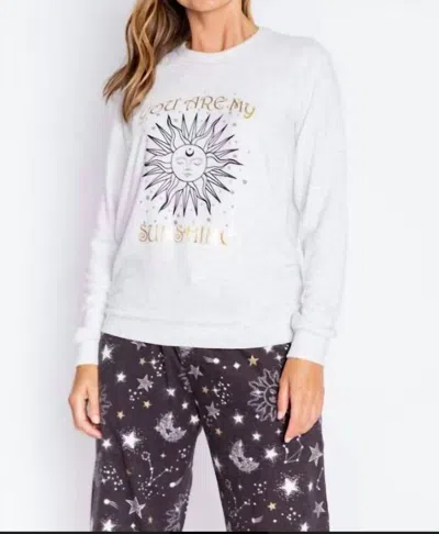 Pj Salvage You Are My Sunshine Peachy Long Sleeve In Cloud In Grey