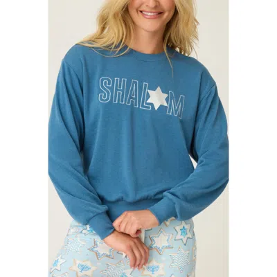Pj Salvage You Had Me At Shalom Pajama Sweatshirt In Blue