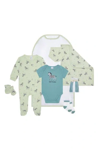 Pl Baby By Petit Lem 10-piece Layette Set In Green