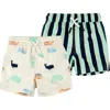 Pl Baby By Petit Lem 2-pack Swim Trunks In Beige