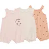 Pl Baby By Petit Lem 3-pack Rompers In Bees