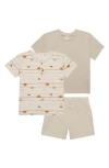 Pl Baby By Petit Lem Kids'  3-piece T-shirt & Shorts Set In Beige Sun