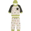 Pl Baby By Petit Lem Colorblock Sweatshirt, Joggers & Hat Set