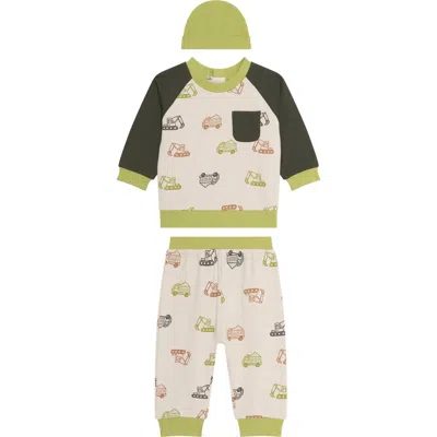 Pl Baby By Petit Lem Colorblock Sweatshirt, Joggers & Hat Set