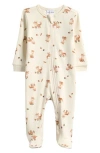Pl Baby By Petit Lem Organic Cotton Footie In Multi