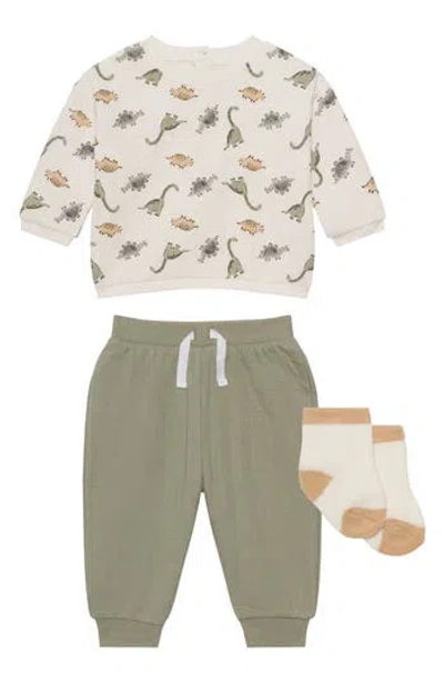 Pl Baby By Petit Lem Sweater, Joggers & Socks Set In Multi