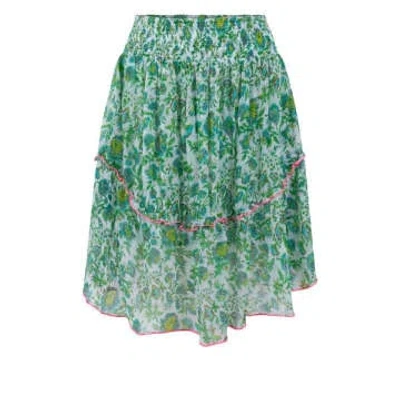 Place Du Soleil Short Chiffon Skirt S24422 In Green
