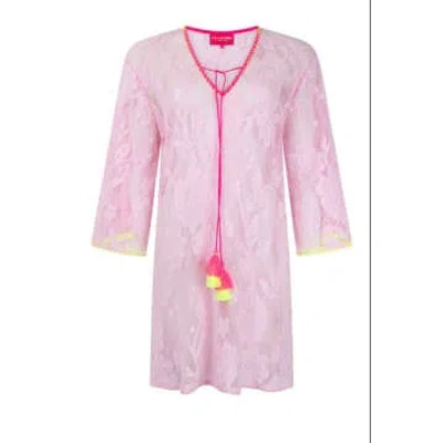 Place Du Soleil Short Lace Dress S24113 In Pink