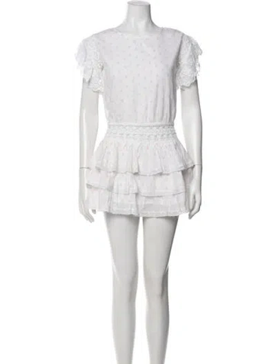 Pre-owned Place Nationale Bateau Neckline Mini Dress In Neutral